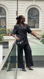 Blazer structuré manche courte - Noir