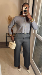 Pantalon tailleur coupe droite - Gris