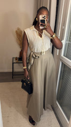 Jupe évasée longue - Taupe