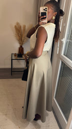 Jupe évasée longue - Taupe