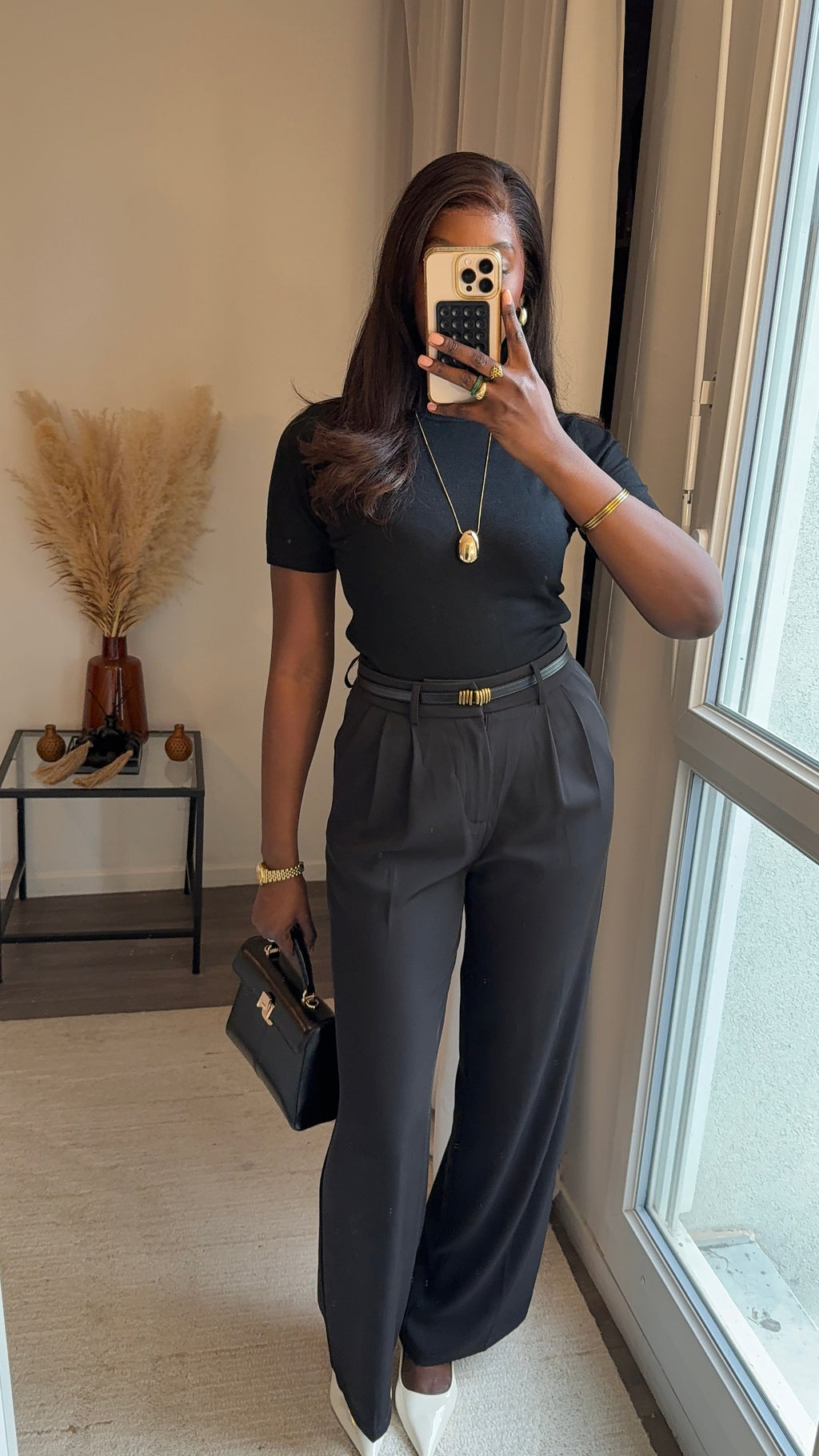 Pantalons fluides ultra long - Noir