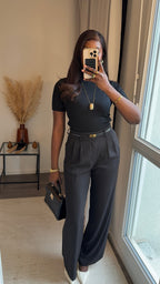 Pantalons fluides ultra long - Noir