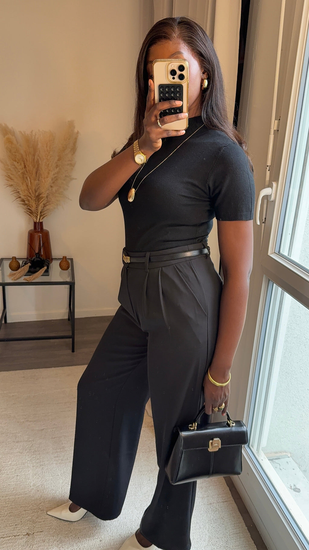 Pantalons fluides ultra long - Noir