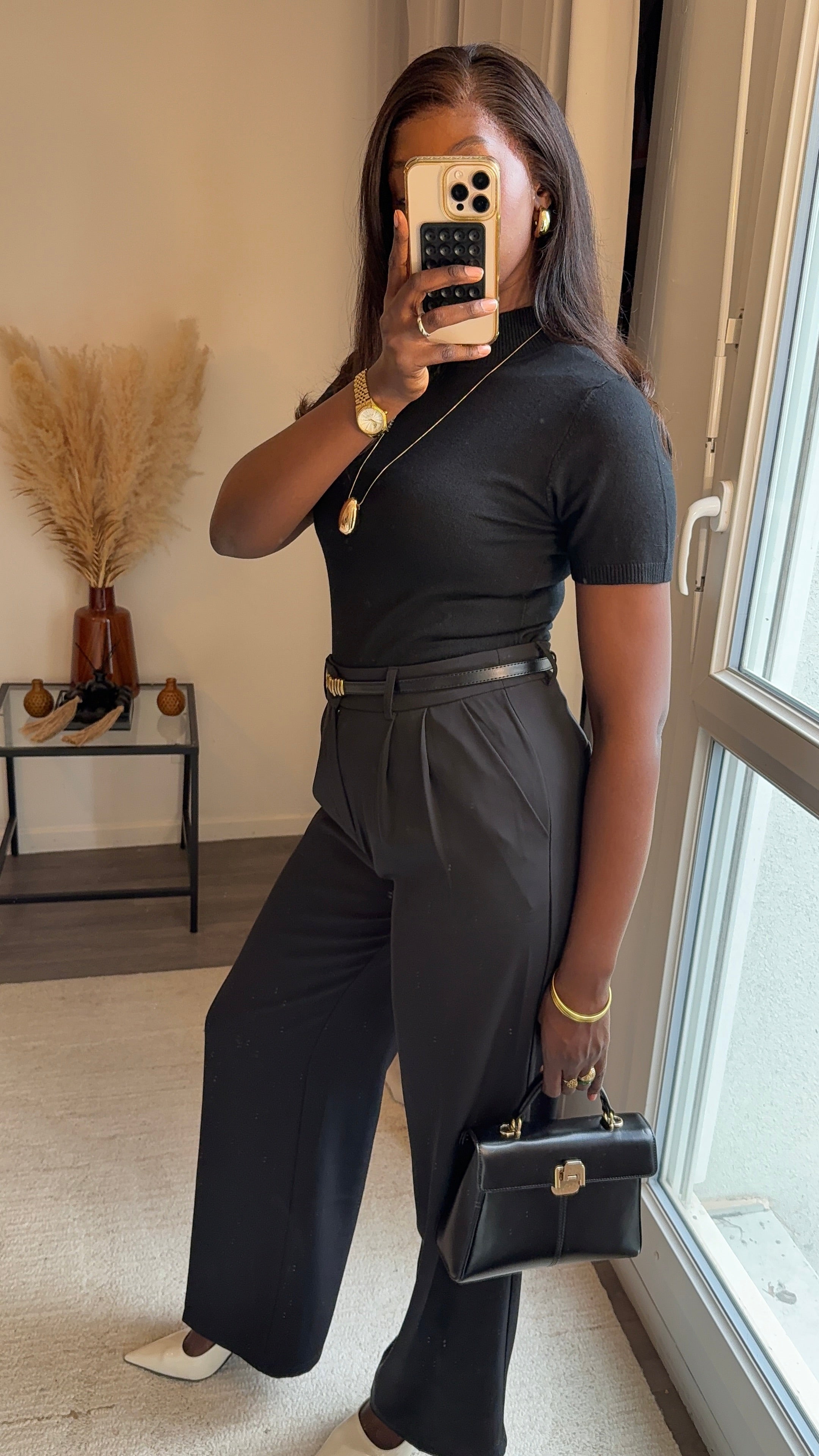 Pantalons fluides ultra long - Noir