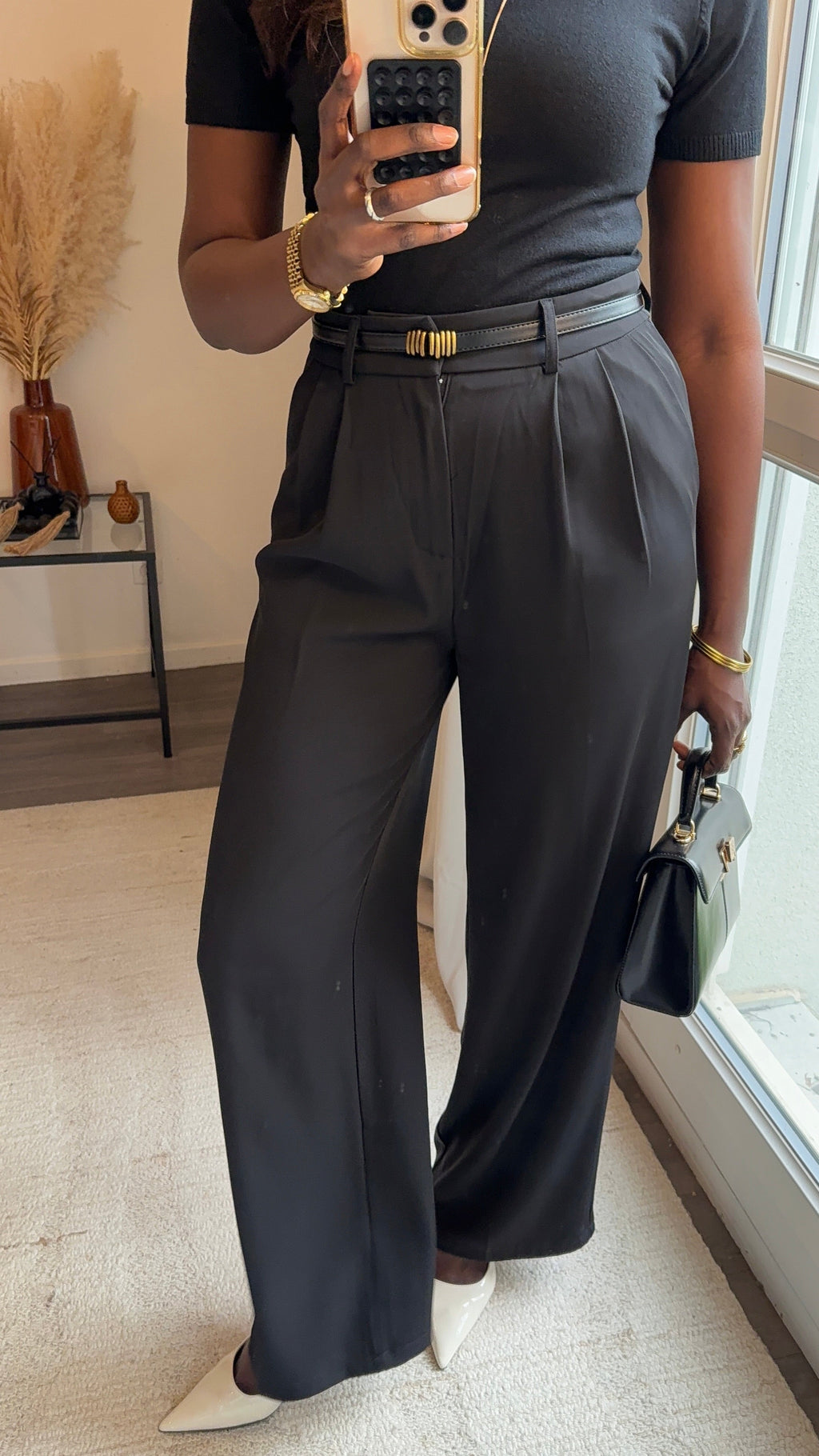 Pantalons fluides ultra long - Noir