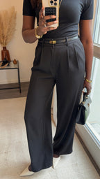 Pantalons fluides ultra long - Noir