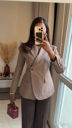 Blazer à carreaux cintré