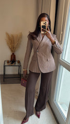 Blazer à carreaux cintré