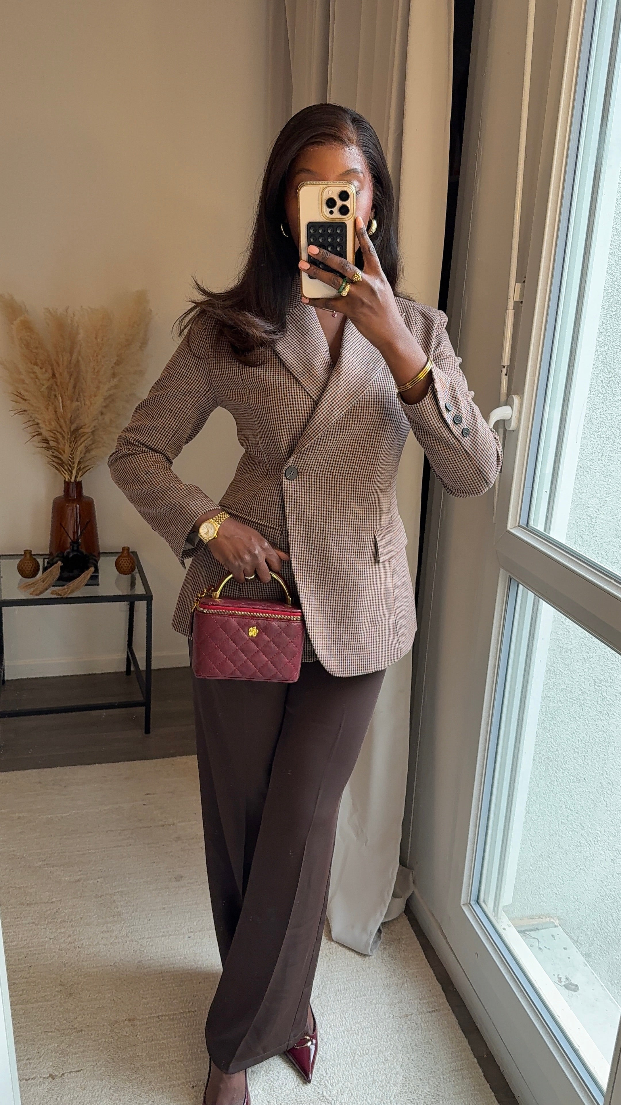 Blazer à carreaux cintré