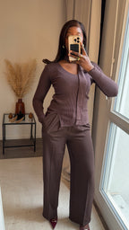 Pantalons fluides ultra long - Chocolat