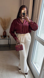 Pantalons fluides ultra long - Beige