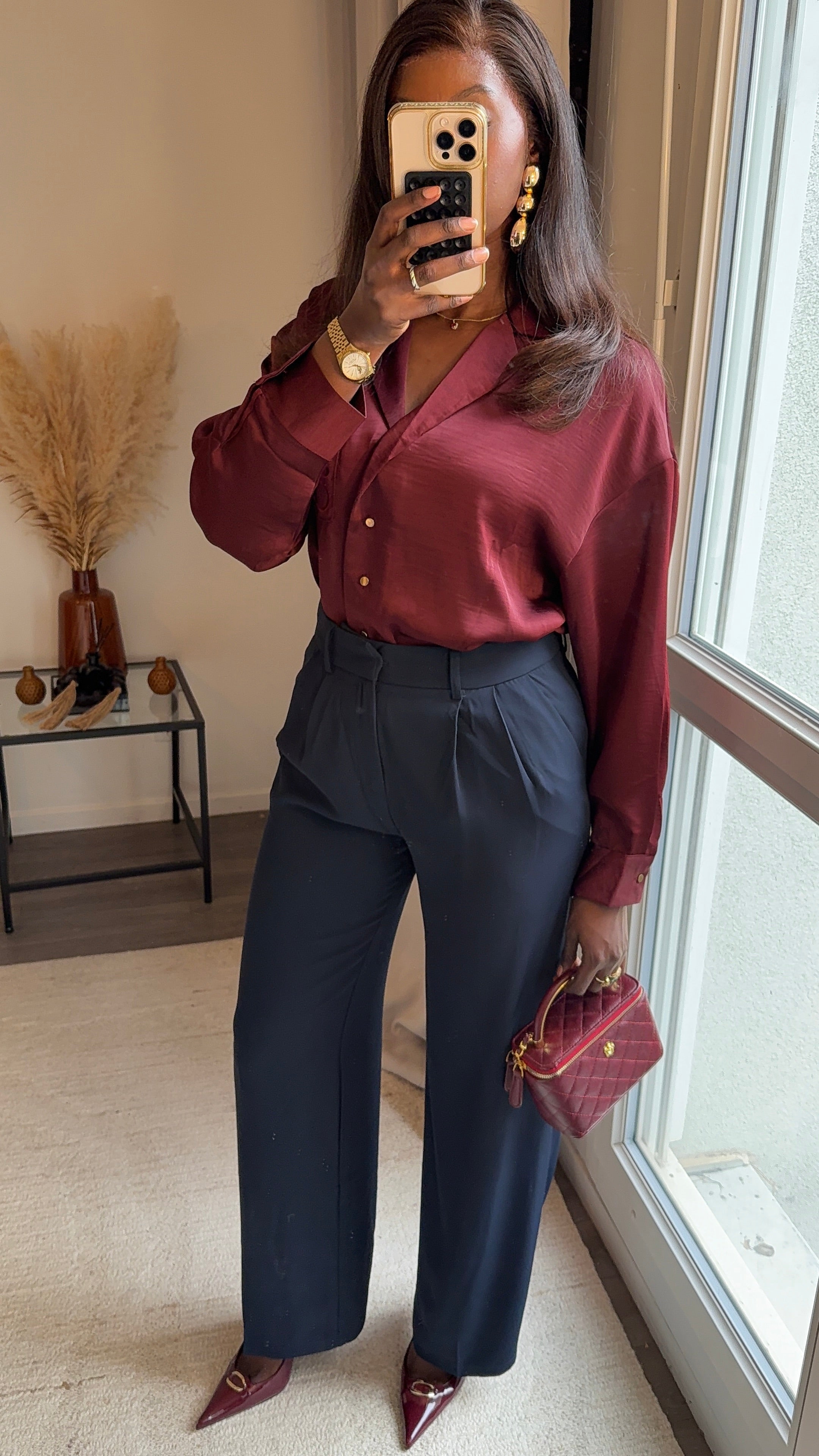 Pantalons fluides ultra long - Bleu marrine