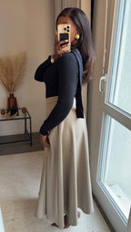 Jupe évasée longue - Taupe