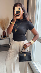 Pantalon fluide à nouer - Écru